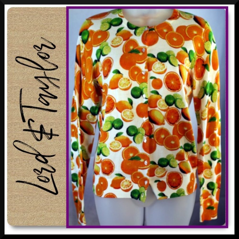 LORD & TAYLOR Citrus Cardigan